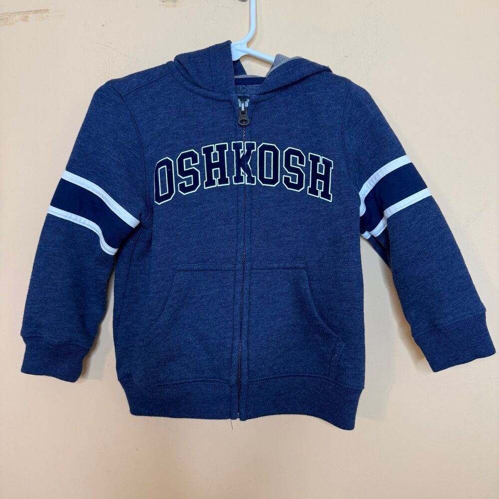 Oshkosh bgosh boys toddler 2T hoodie full zip blue